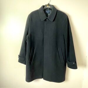 Lands' End Vintage Wool Pea Coat - Black - Size 46